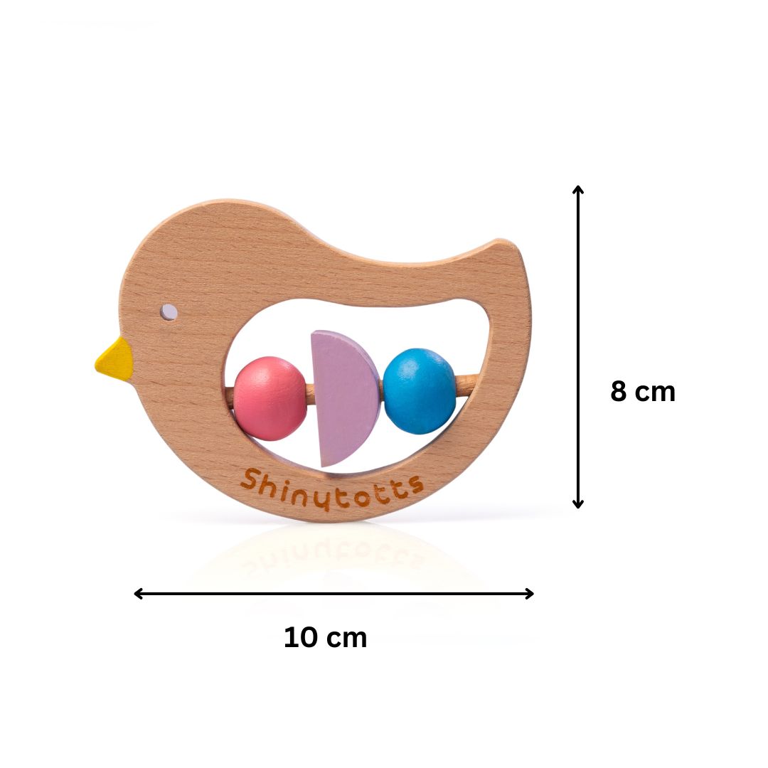 Beech Wood Bird Rattle - ShinyTotts