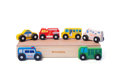 Wooden City  Vehicle  Set - ShinyTotts