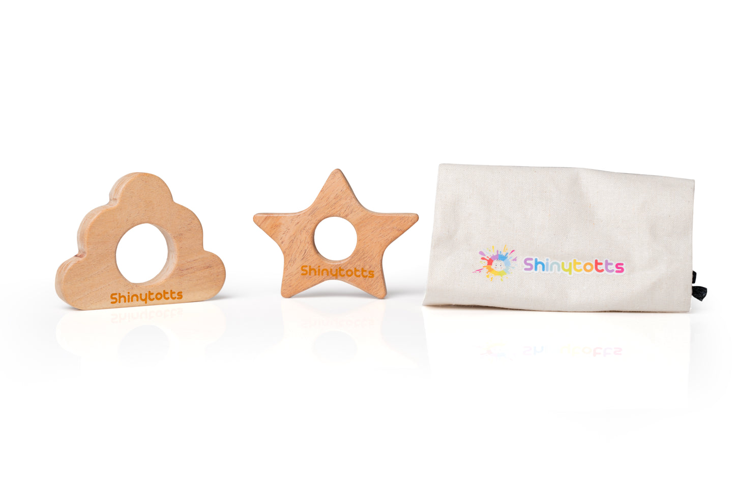 Neem Wood Star & Cloud Teether - ShinyTotts