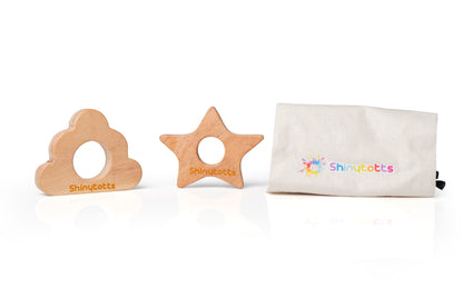 Neem Wood Star & Cloud Teether - ShinyTotts