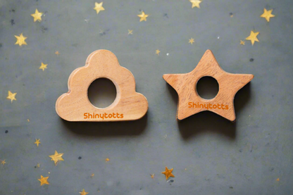 Neem Wood Star & Cloud Teether - ShinyTotts