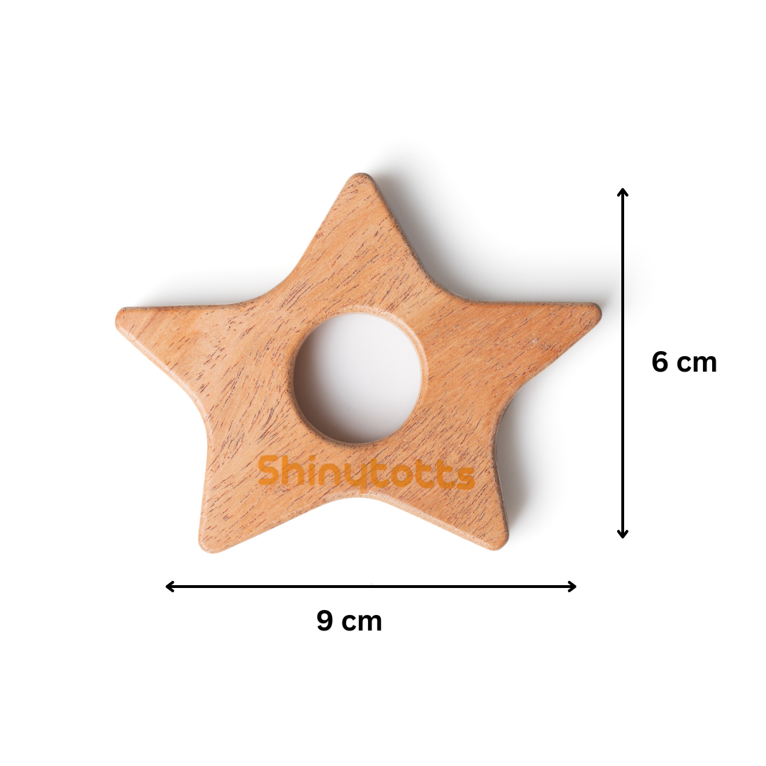 Neem Wood Star & Cloud Teether - ShinyTotts